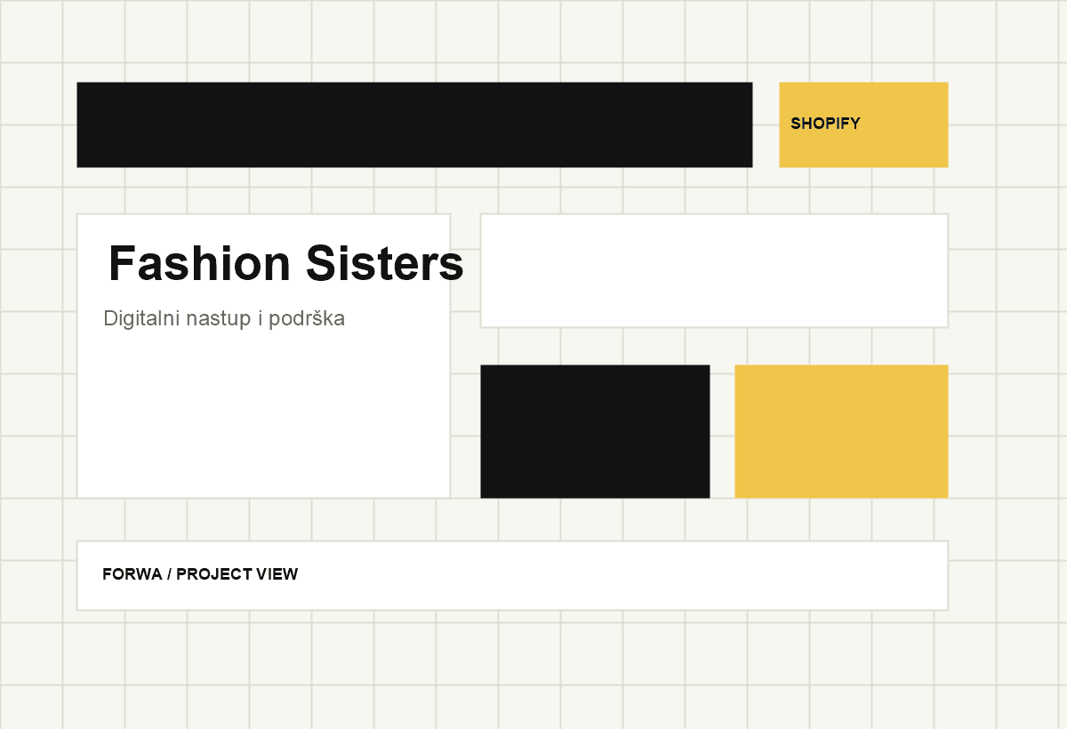 Apstraktni prikaz digitalnog nastupa Fashion Sisters